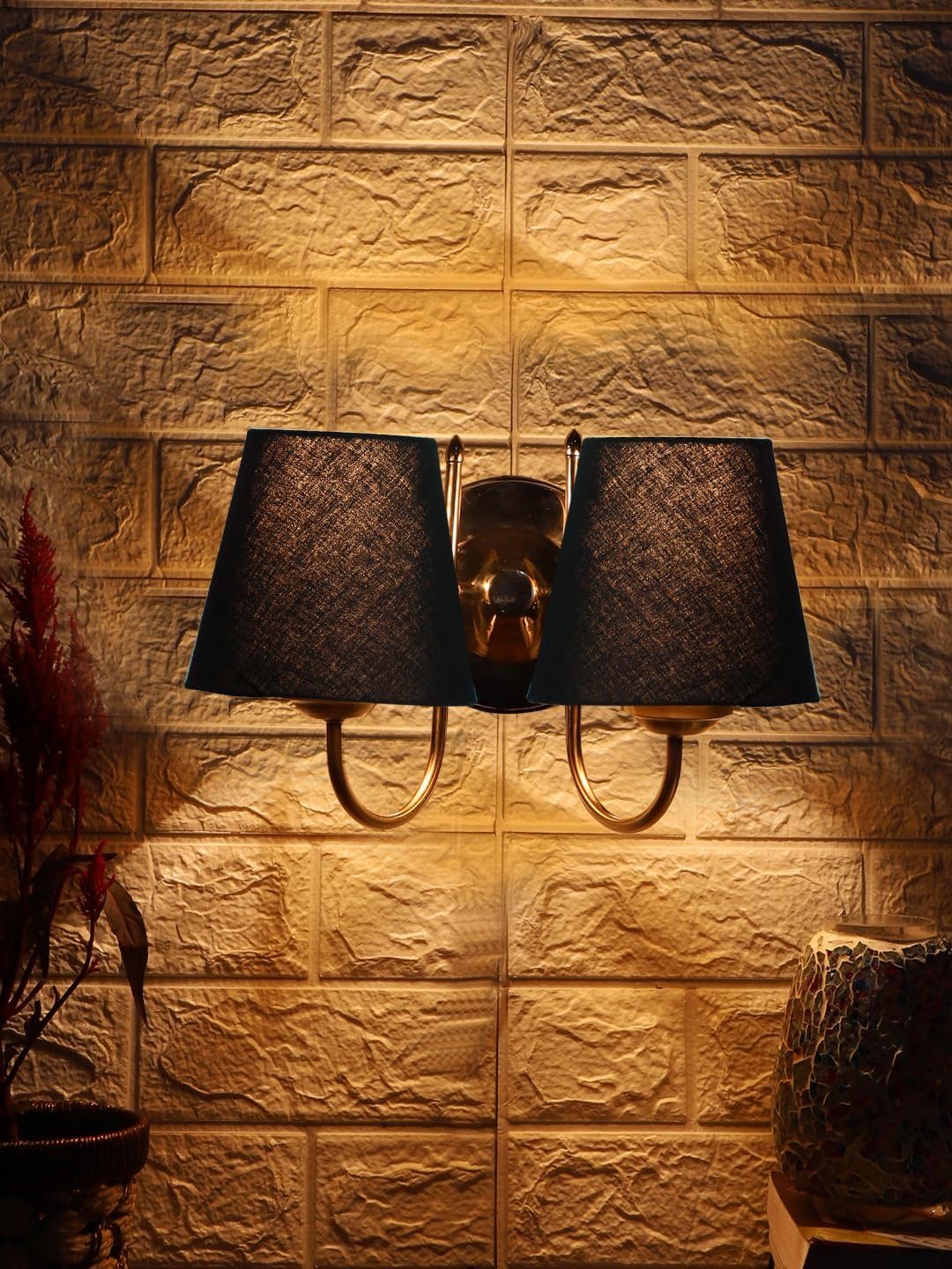 Black Cotton Table lamp with Iron Base(223)