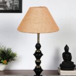 Beige Jute Table lamp with Iron Base(229)