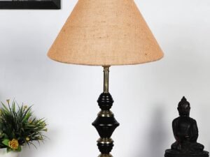 Beige Jute Table lamp with Iron Base(229)