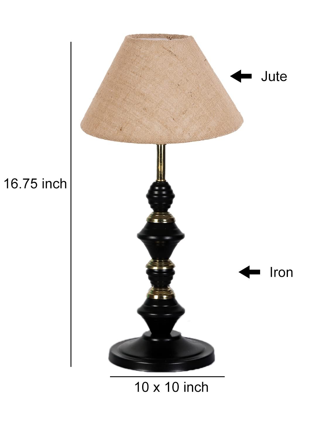 Beige Jute Table lamp with Iron Base(229)