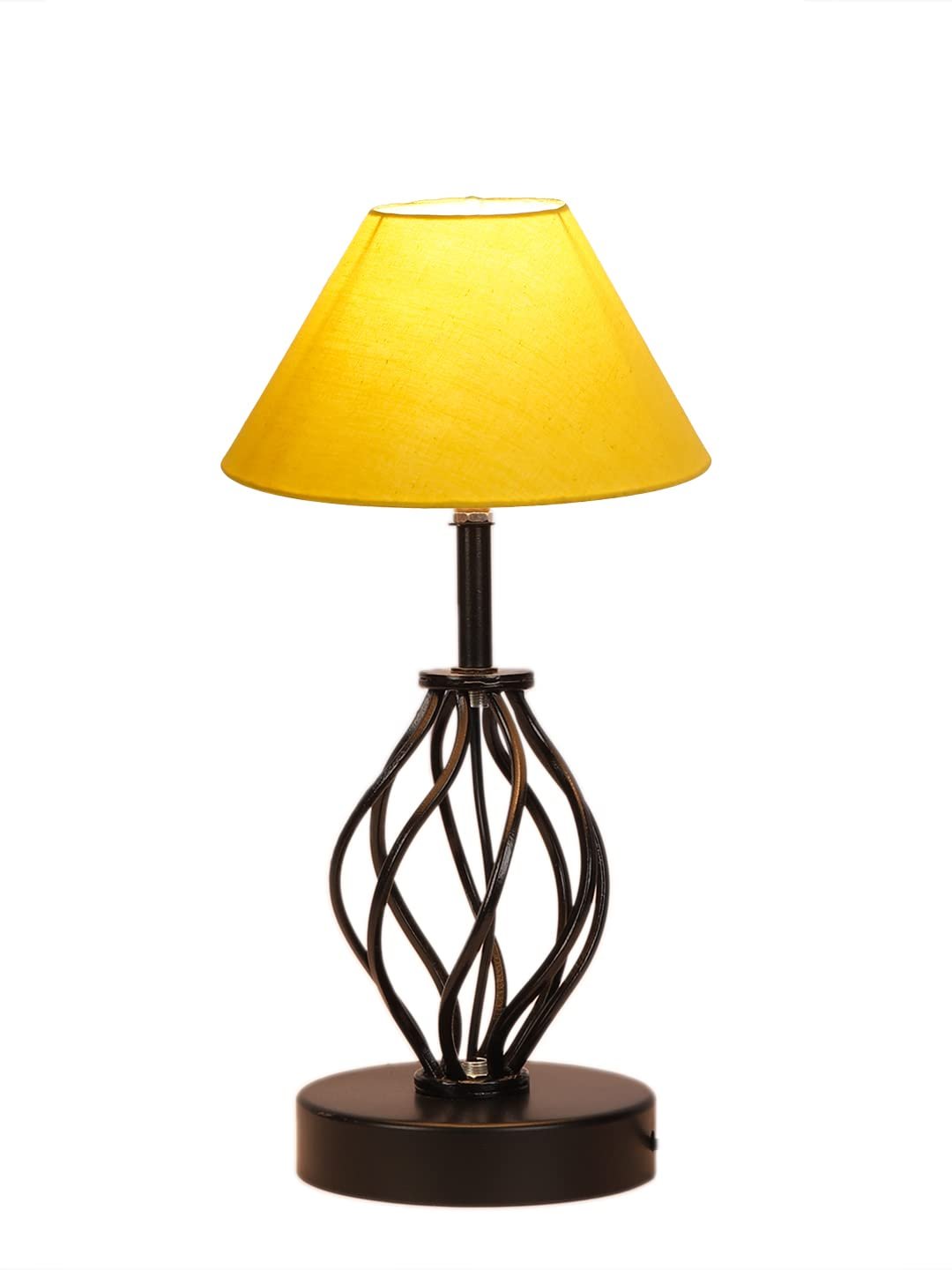 Yellow Cotton Table lamp with Iron Base(22)