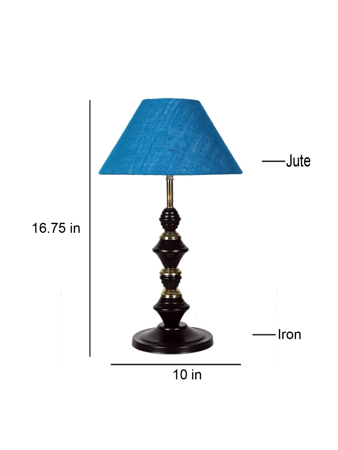 Turquoise Jute Table lamp with Iron Base(233)
