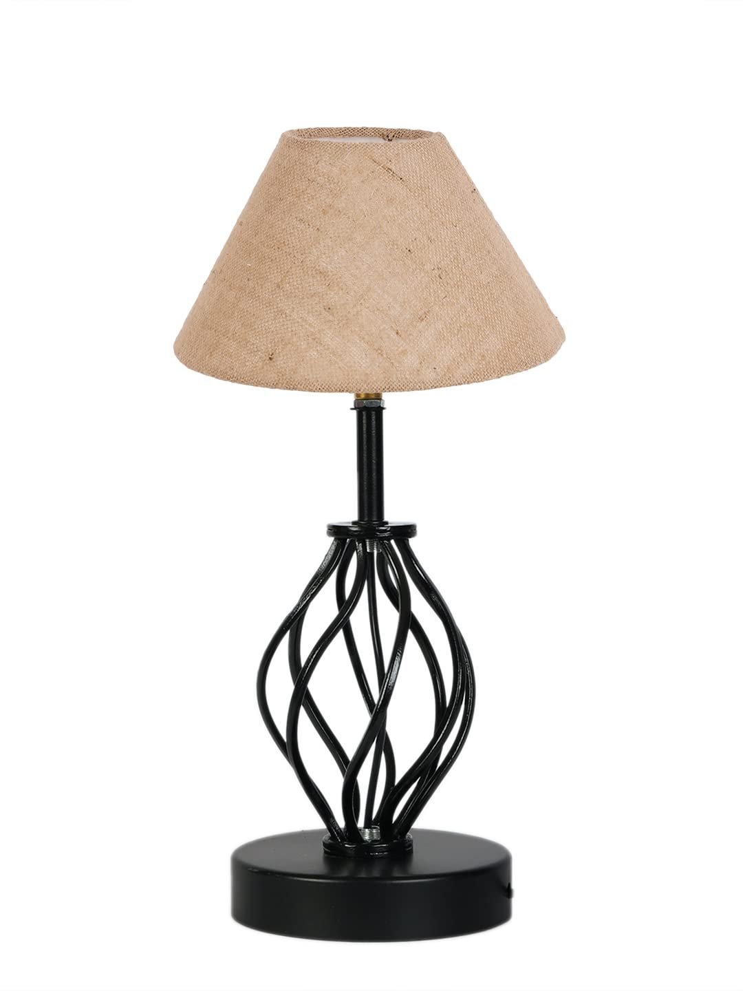 Beige Jute Table lamp with Iron Base(25)