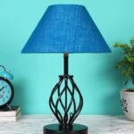 Turquoise Jute Table lamp with Iron Base(29)