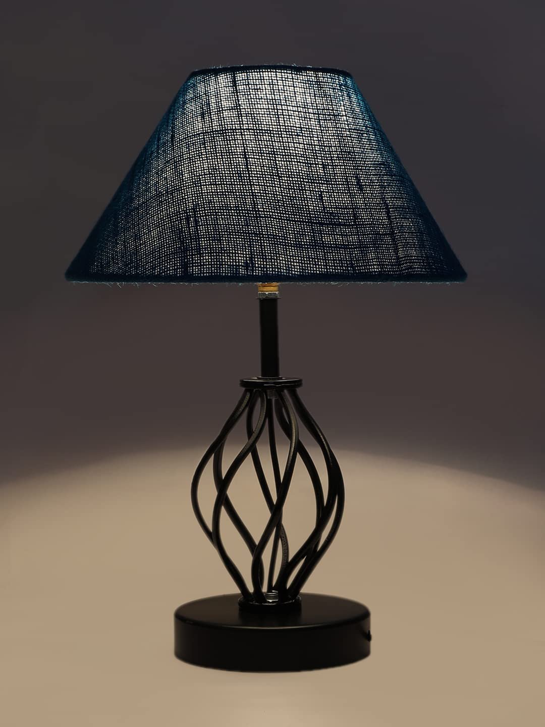 Turquoise Jute Table lamp with Iron Base(29)