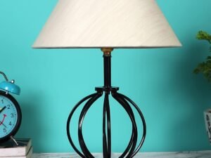 Off-White Cotton Table lamp with Iron Base(35)