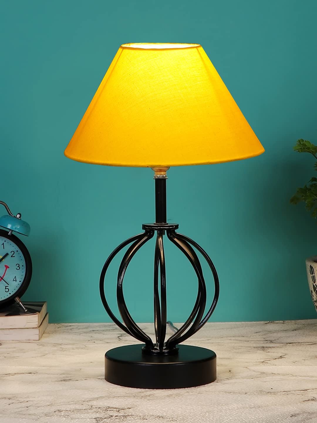 Yellow Cotton Table lamp with Iron Base(39)