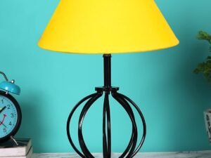 Yellow Cotton Table lamp with Iron Base(39)