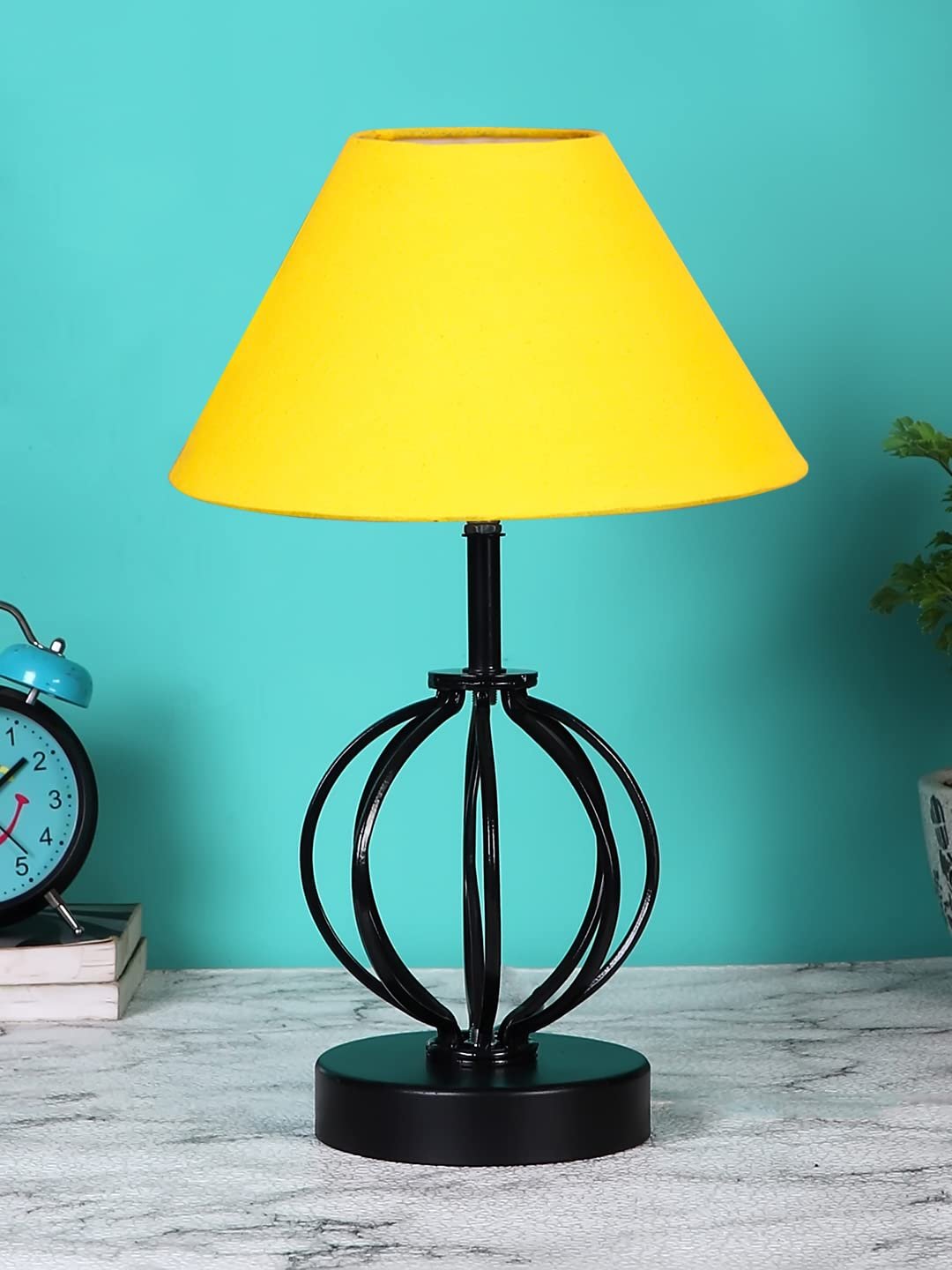 Yellow Cotton Table lamp with Iron Base(39)
