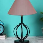 Grey Cotton Table lamp with Iron Base(40)