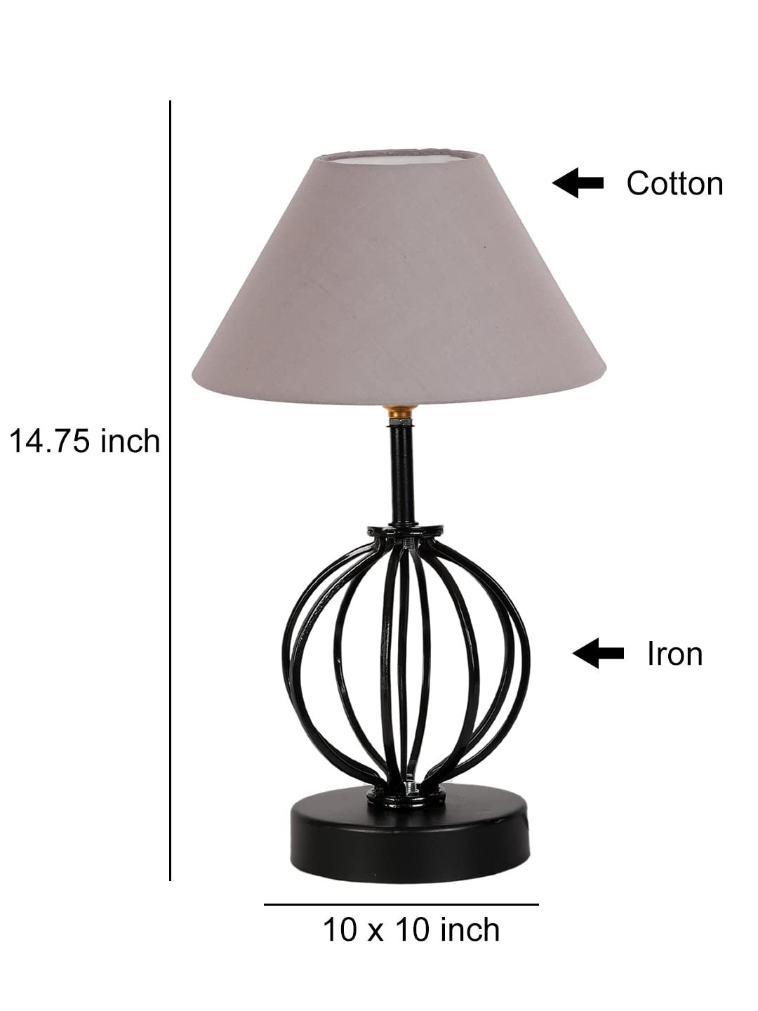 Grey Cotton Table lamp with Iron Base(40)