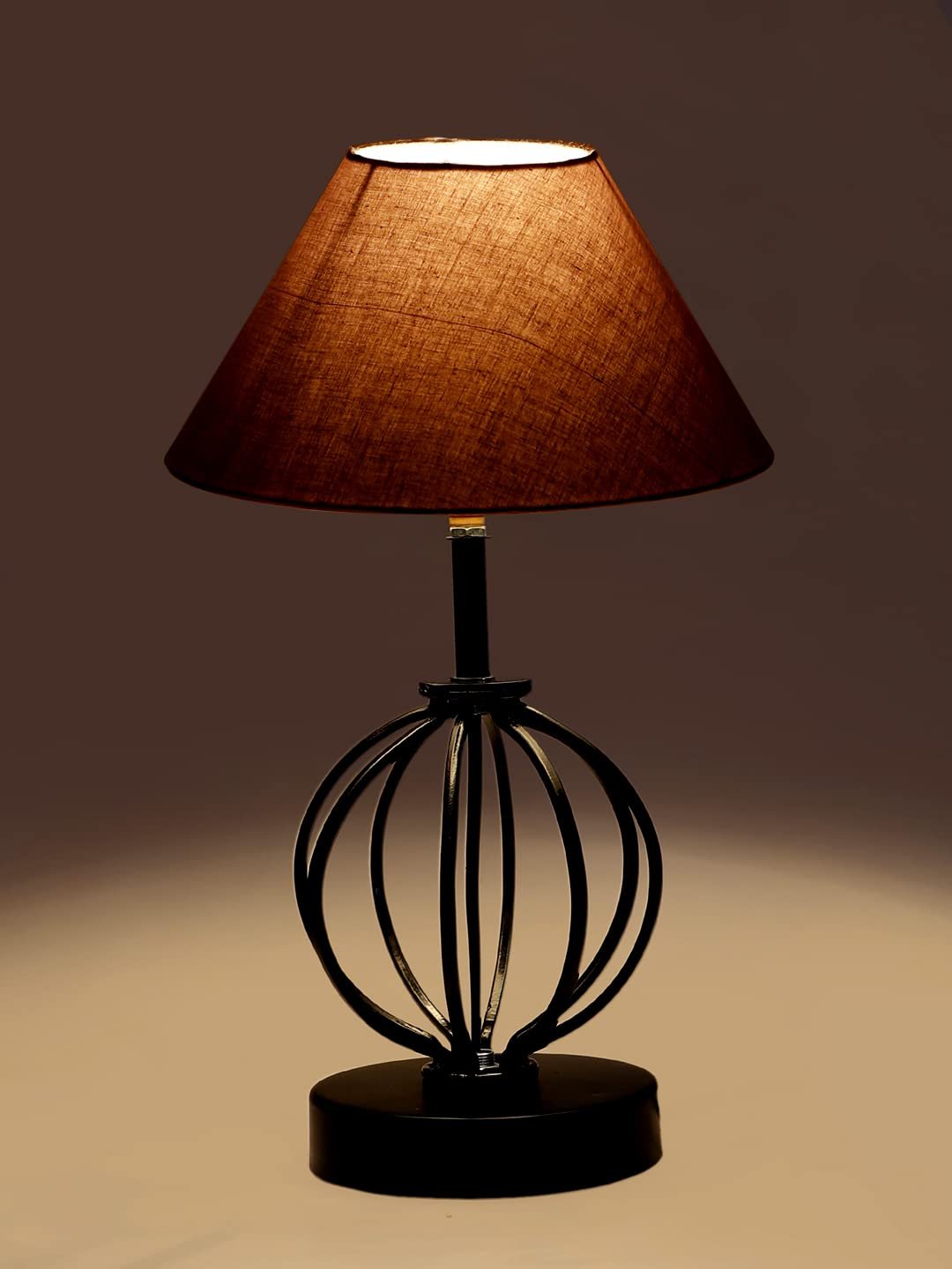 Grey Cotton Table lamp with Iron Base(40)