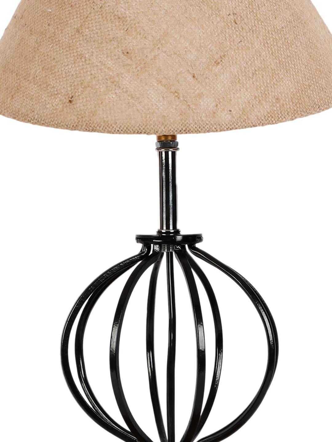 Beige Jute Table lamp with Wood & Iron Base(59)