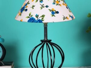 Multicolor Cotton Table lamp with Wood & Iron Base(64)