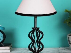 Multicolor Cotton Table lamp with Wood & Iron Base(75)