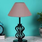 Grey Cotton Table lamp with Iron Base(91)