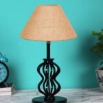 Beige Jute Table lamp with Iron Base(93)