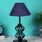 Blue Jute Table lamp with Iron Base(96)