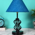 Turquoise Jute Table lamp with Iron Base(97)