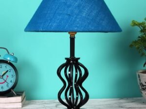 Turquoise Jute Table lamp with Iron Base(97)