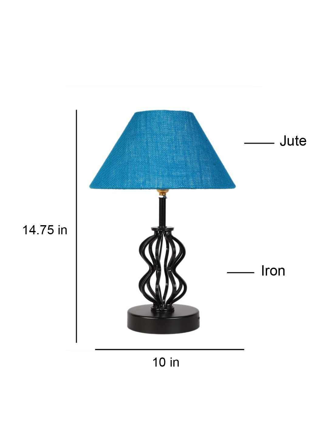 Turquoise Jute Table lamp with Iron Base(97)