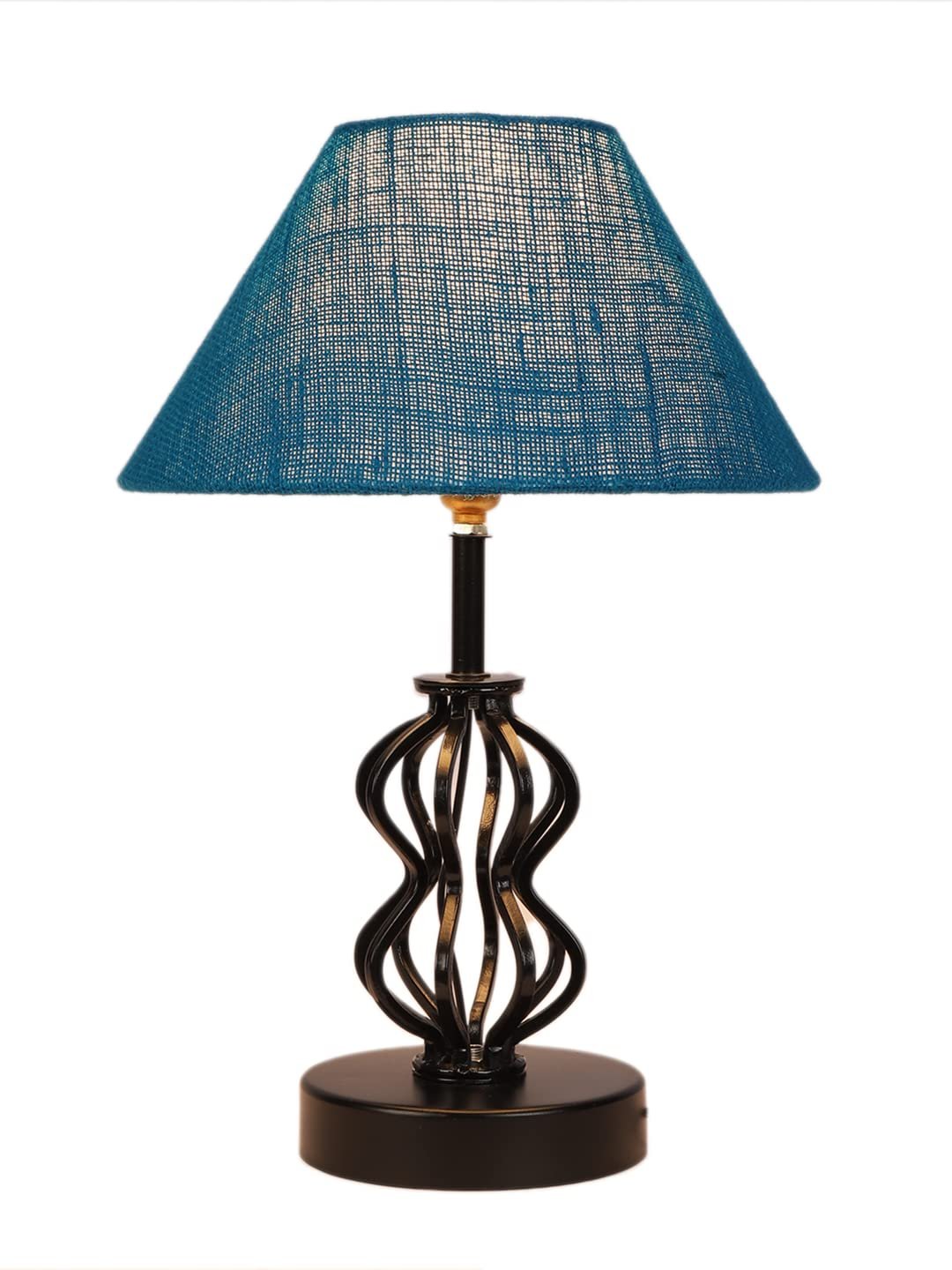Turquoise Jute Table lamp with Iron Base(97)