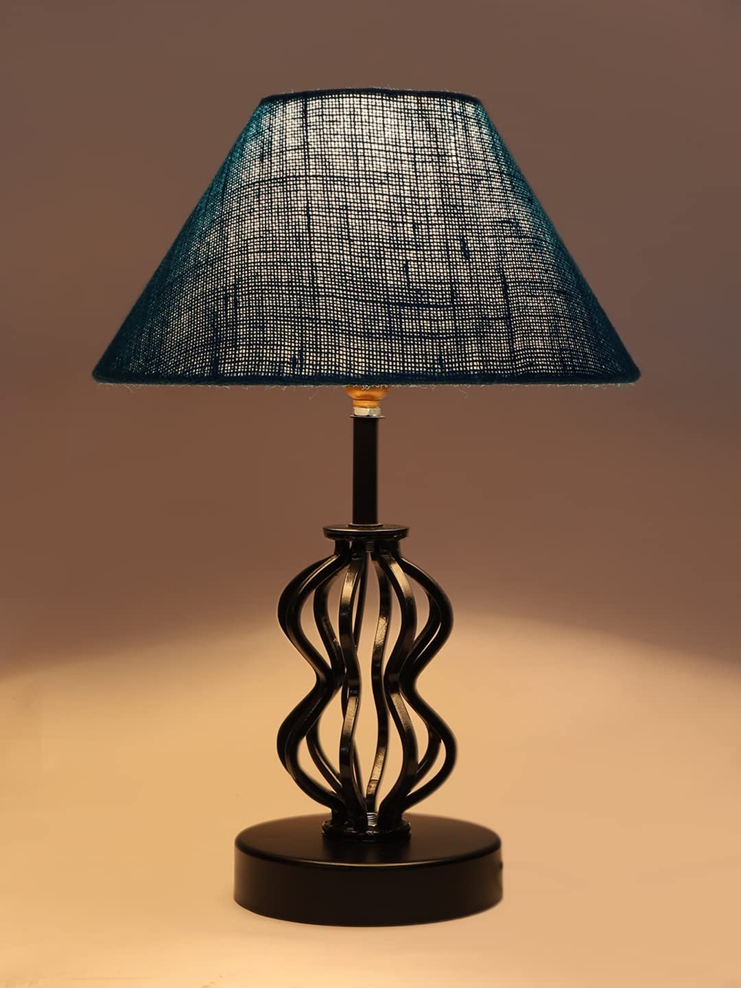 Turquoise Jute Table lamp with Iron Base(97)
