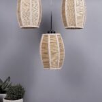 Dholak Bamboo Cluster Hanging lamp (15X3.5X20) Inches