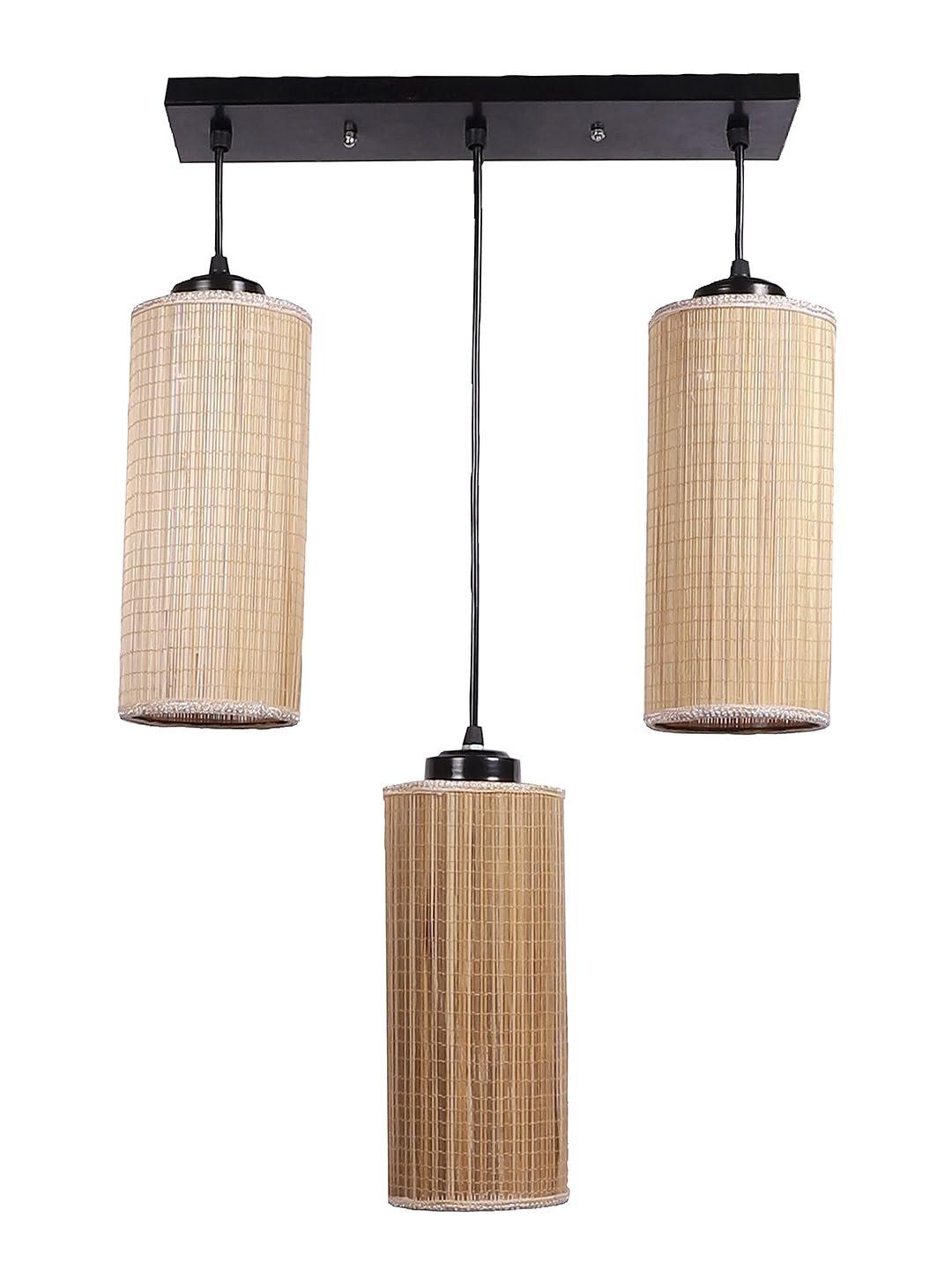Round Bamboo Round Hanging lamp (15X3.5X20) Inches