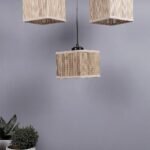 Small Bamboo Square Hanging lamp (15X3.5X20) Inches