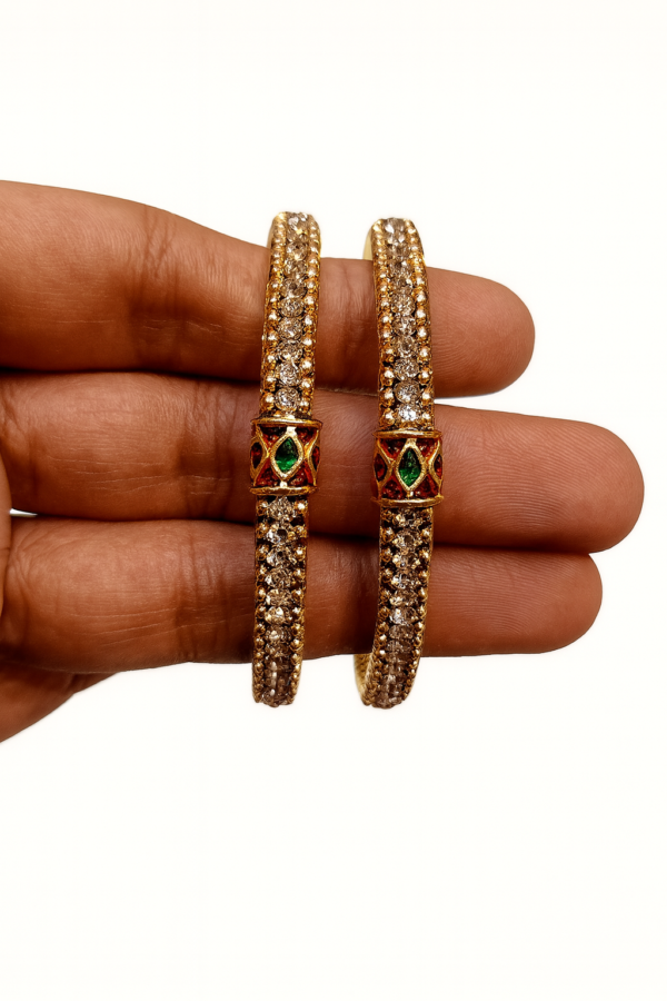 CHAWAL MEENAKARI BANGLES(SET OF 2 BANGLES)
