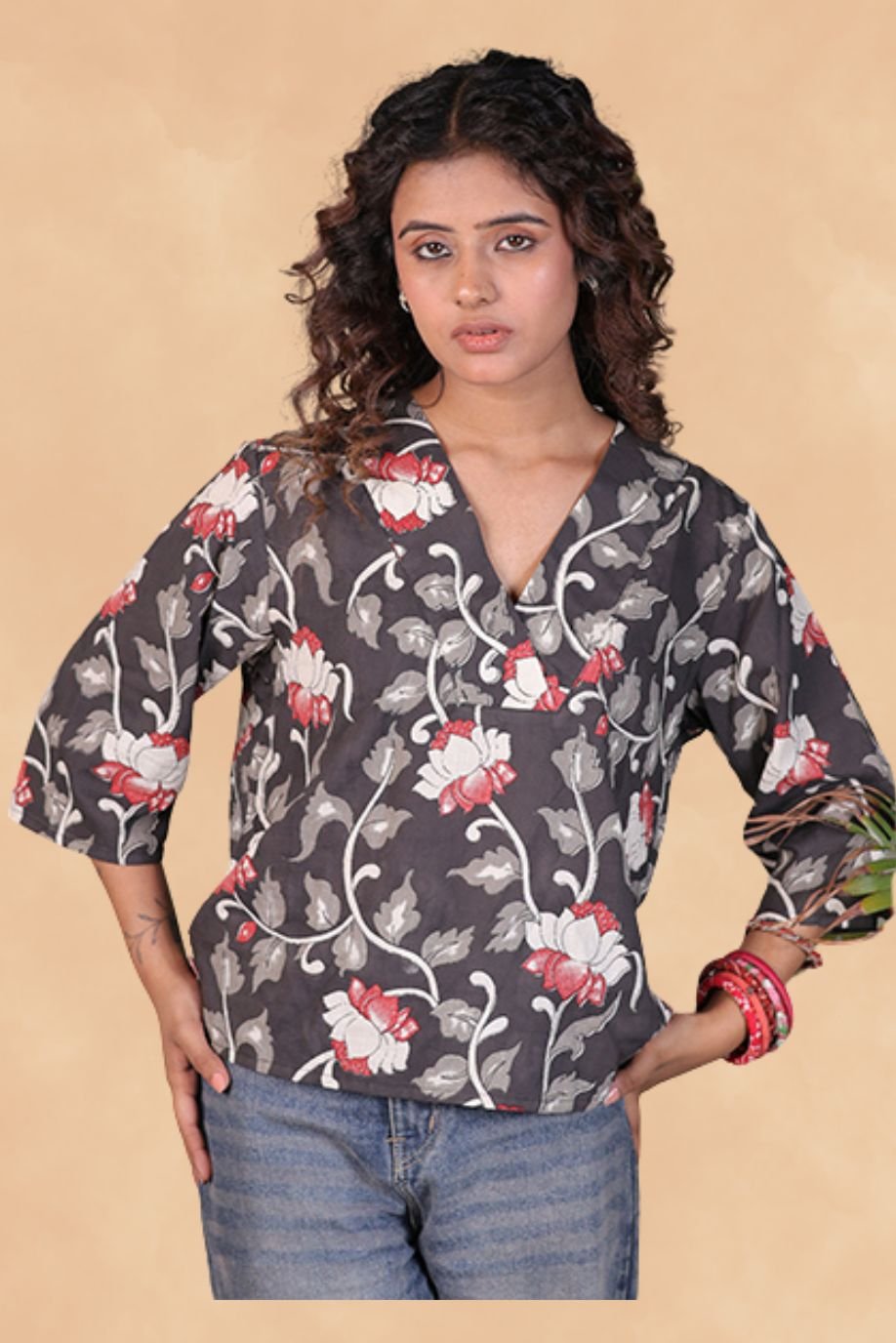 KALAMKARI PRINTED VARNIKA TOP