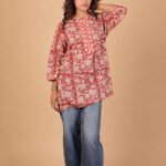 AIRA KURTI WITH FRONT NECK SLIT-DUAL PRINT