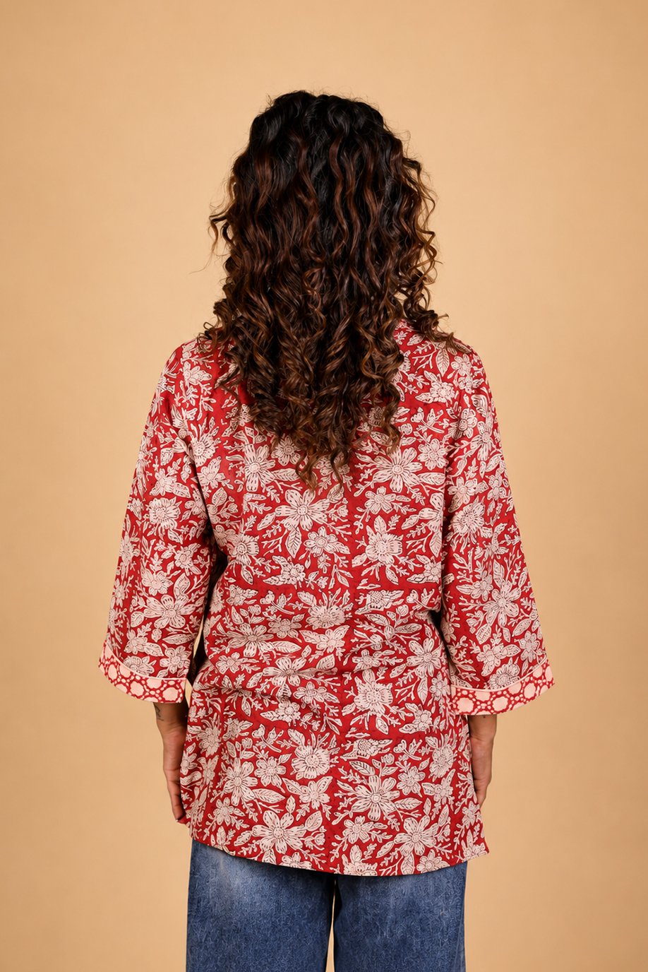 AIRA KURTI WITH FRONT NECK SLIT-DUAL PRINT