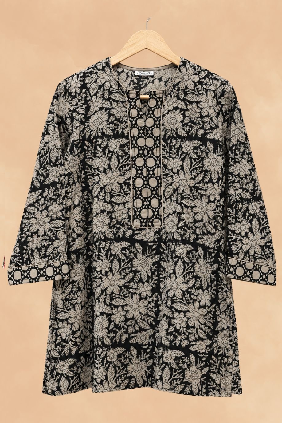 AIRA KURTI WITH FRONT NECK SLIT-DUAL PRINT