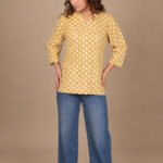 AIRA KURTI WITH FRONT NECK SLIT-POLKA