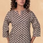 AIRA KURTI WITH FRONT NECK SLIT-POLKA