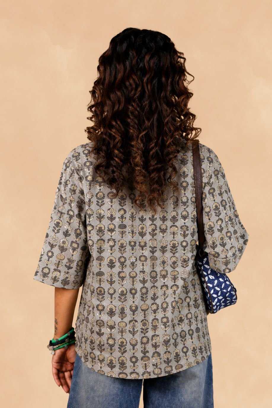 AJRAKH VEERA TOP WITH RUFFLE
