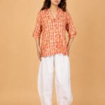AJRAKH VEERA TOP WITH RUFFLE