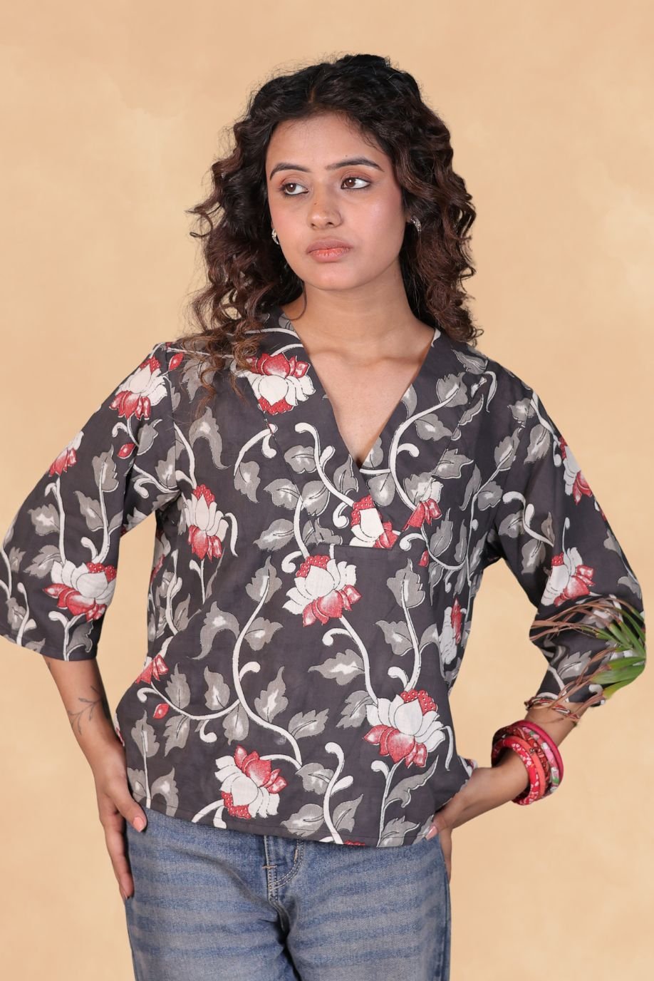 KALAMKARI PRINTED VARNIKA TOP