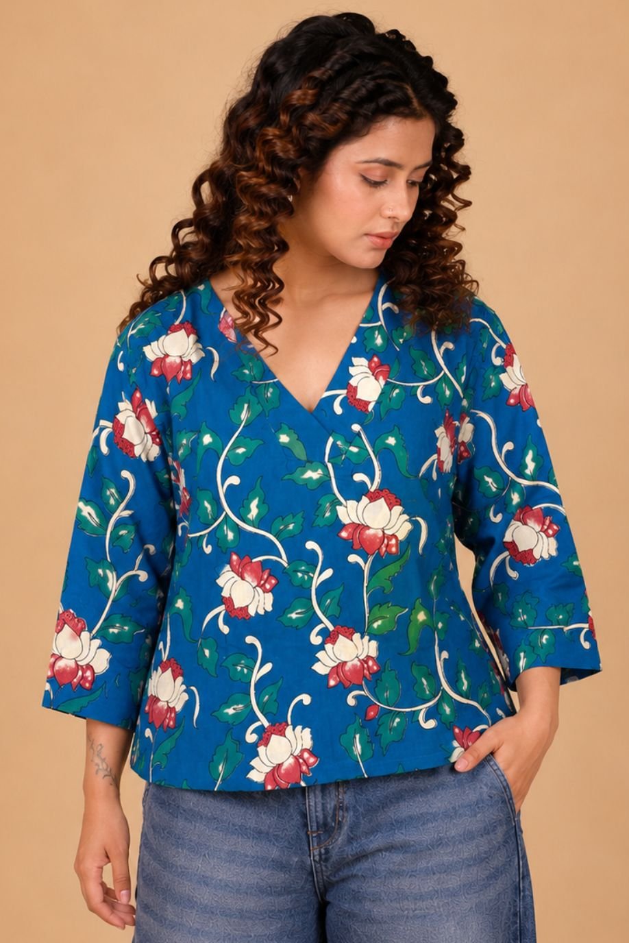 KALAMKARI PRINTED VARNIKA TOP