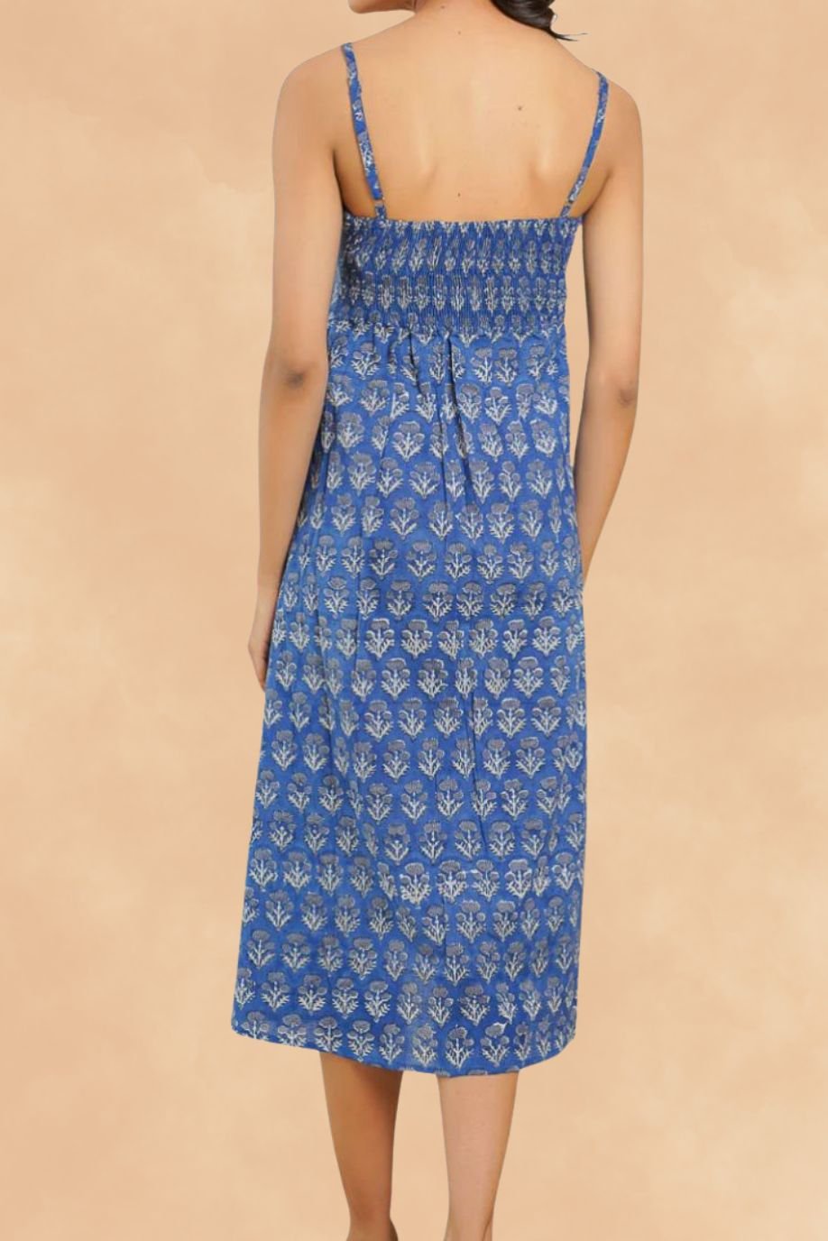 BOBBY DRESS-STRAPES AND BACK WITH SMOCKING DETAIL