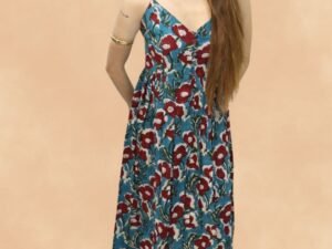 RESHMA DRESS-STRAPES AND BACK WITH SMOCKING DETAIL