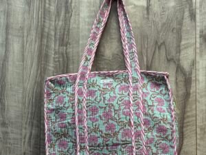 Hand Printed Quilted TOTE BAG