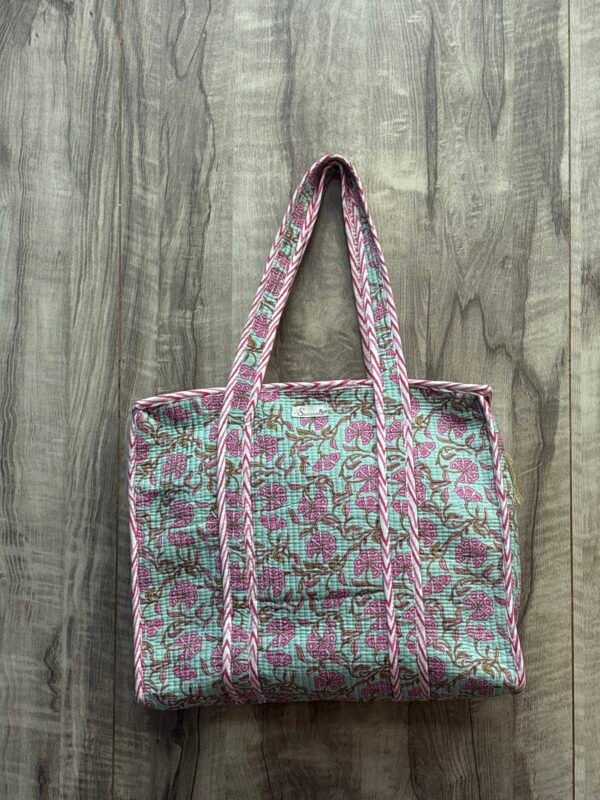 Hand Printed Quilted TOTE BAG