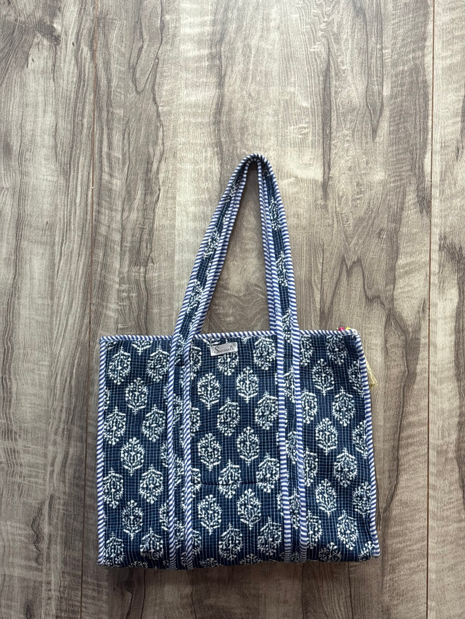 Hand Printed Quilted TOTE BAG
