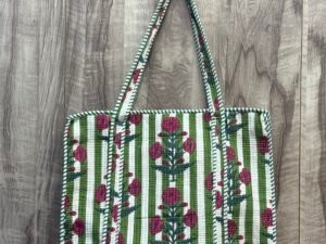 Hand Printed Quilted TOTE BAG