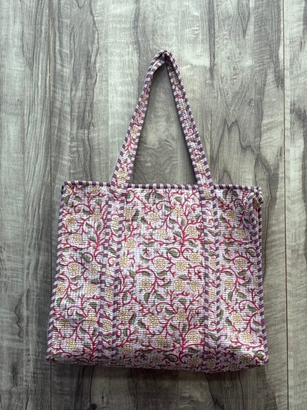 Hand Printed Quilted TOTE BAG
