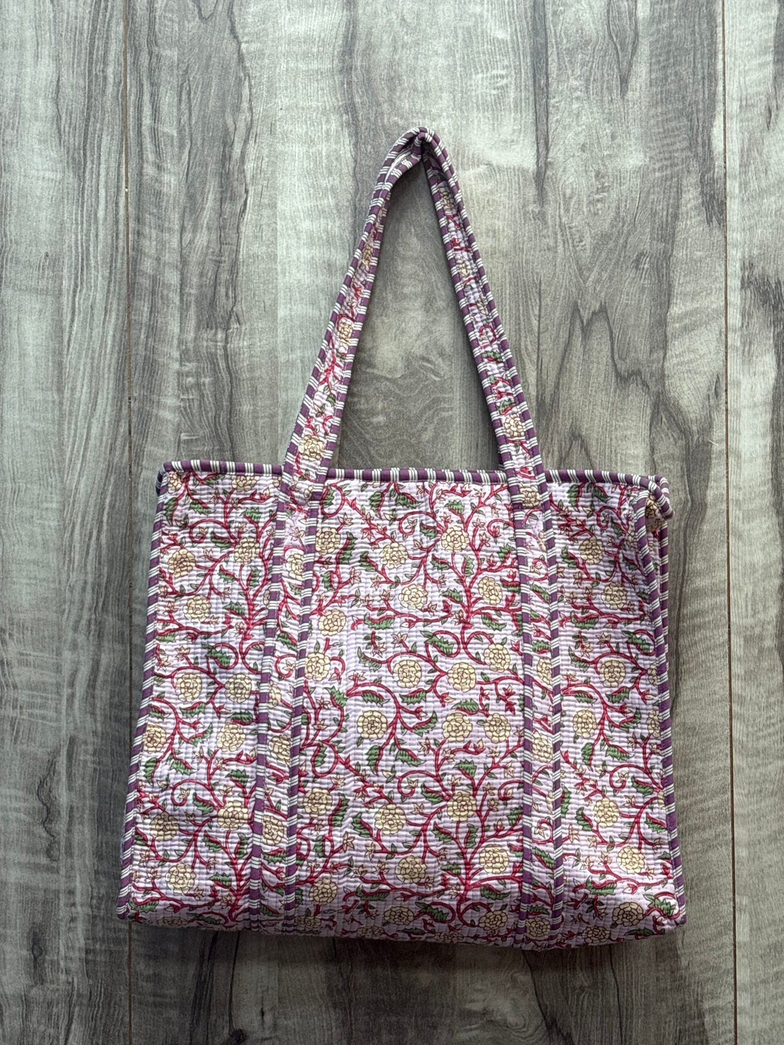 Hand Printed Quilted TOTE BAG