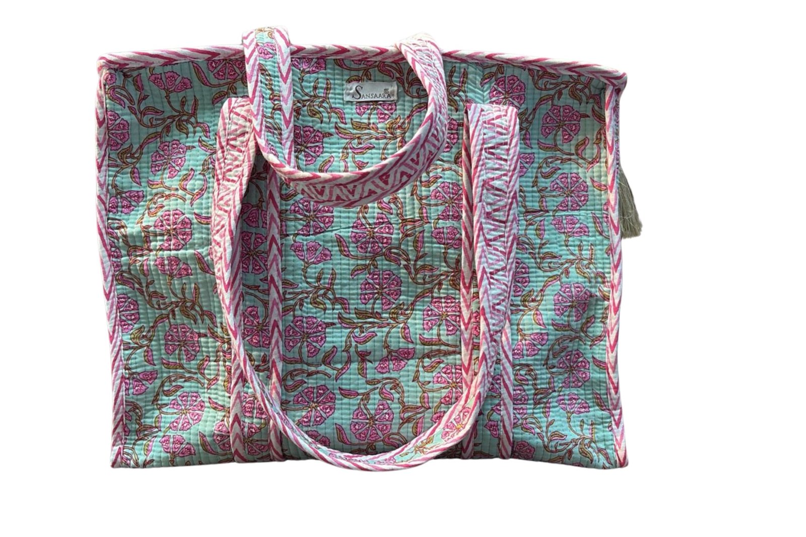 Hand Printed Quilted TOTE BAG